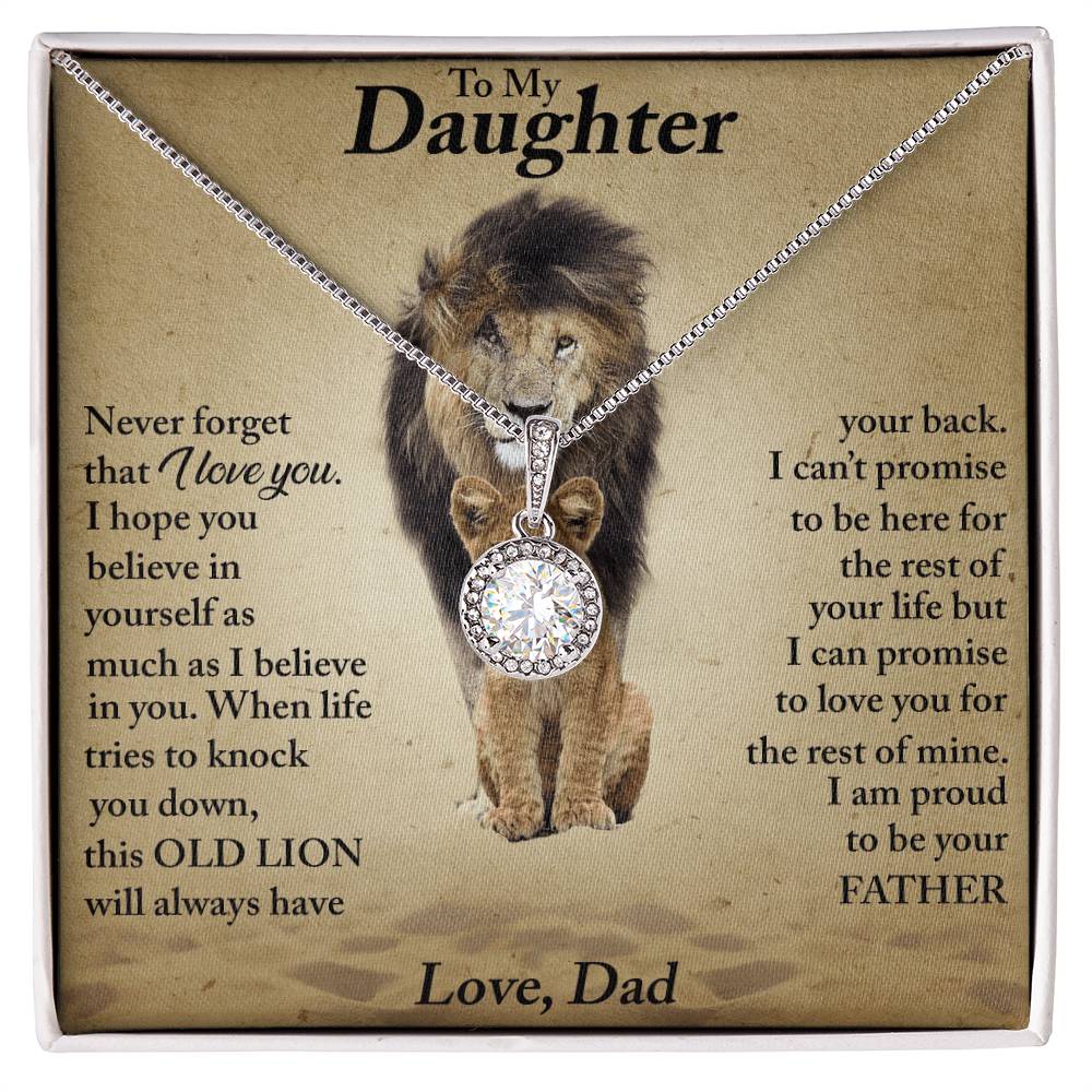 To My Daughter Love Dad Two Lions Eternal Hope Necklace
