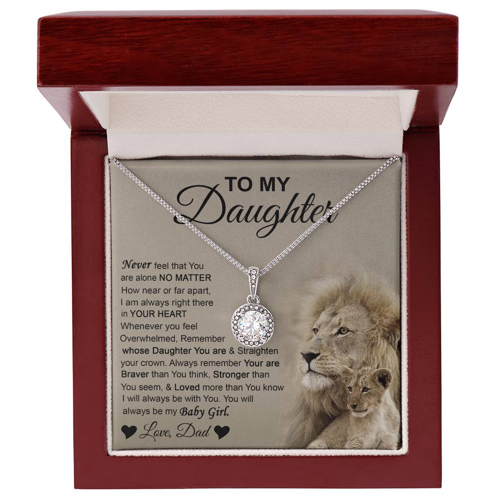 To My Daughter Love Dad Lions Eternal Hope Necklace