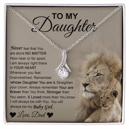 To My Daughter Love Dad Lions Alluring Beauty Necklace