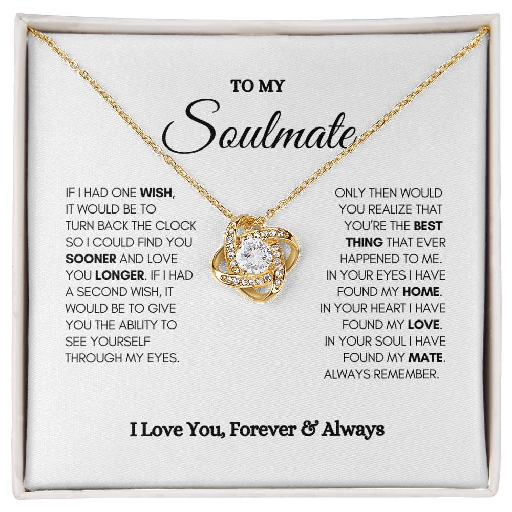 To My Soulmate || Love Knot Necklace