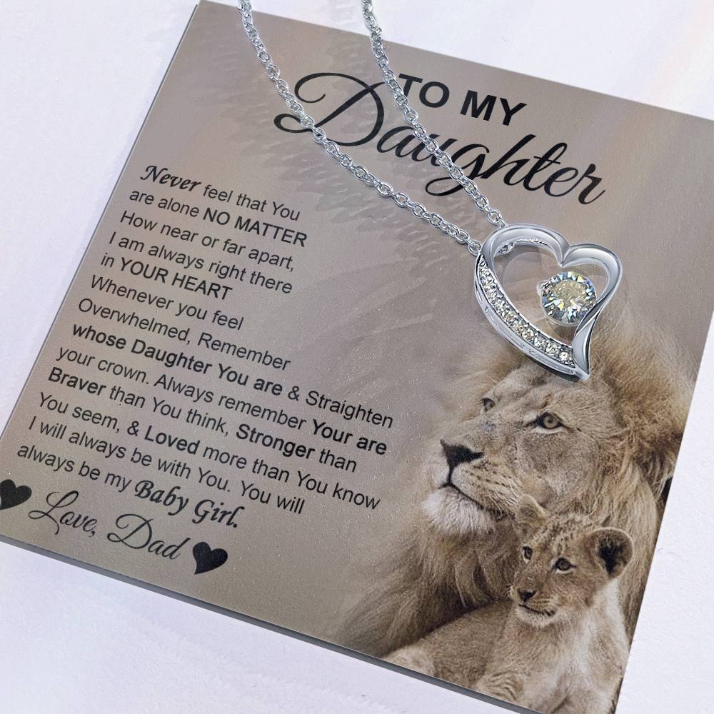 To My Daughter Love Dad Lions Forever Love Necklace