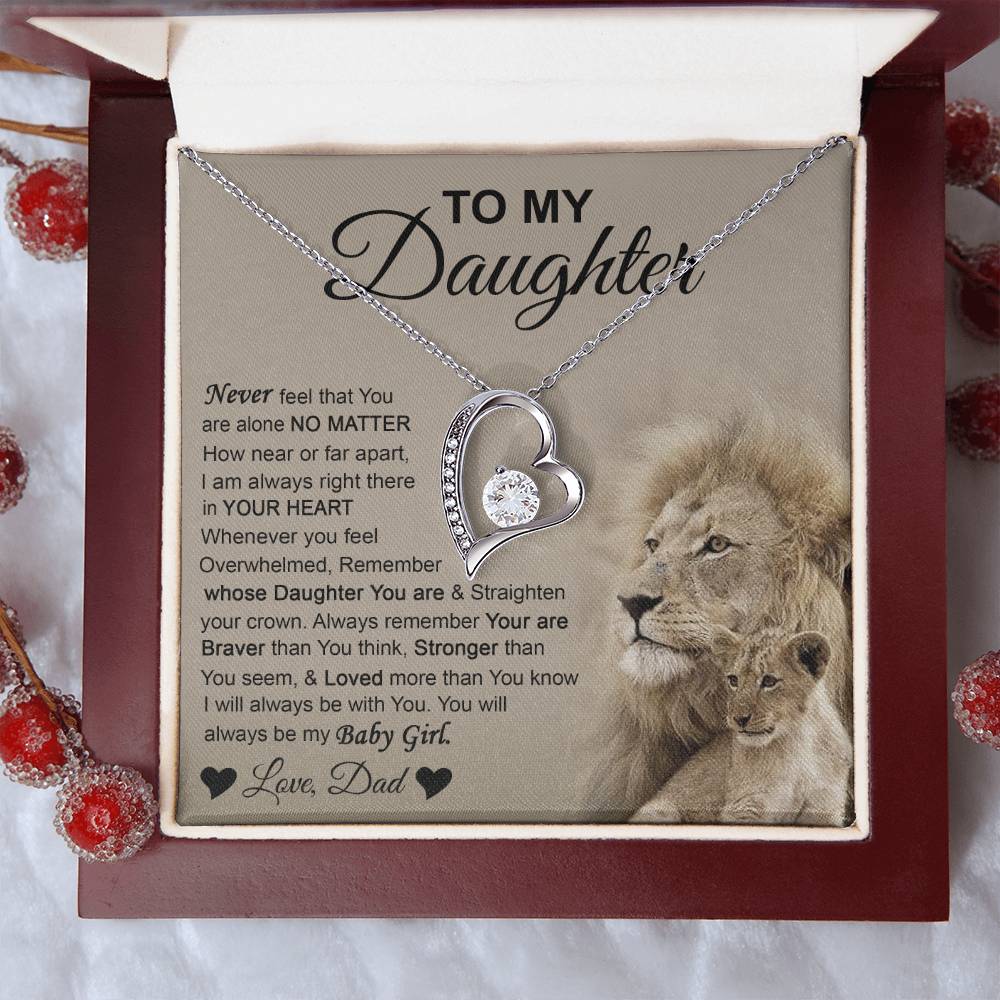 To My Daughter Love Dad Lions Forever Love Necklace
